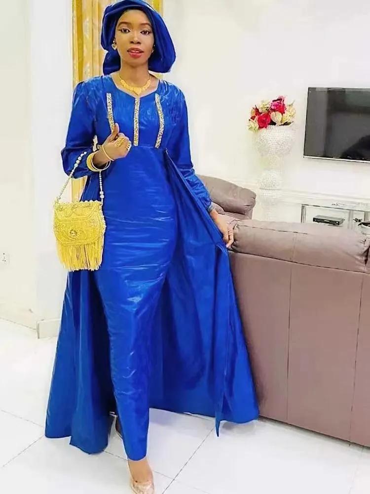 Original Bazin Riche Long Dresses Top Quality Shiny Evening Gowns 2023 Latest Turkey Bazin Riche Dashiki Robe